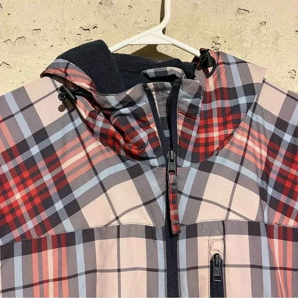 American Eagle Jacket Men's Large Plaid Full Zip Fleece Lined Windbreaker Coat - Picture 2 of 10